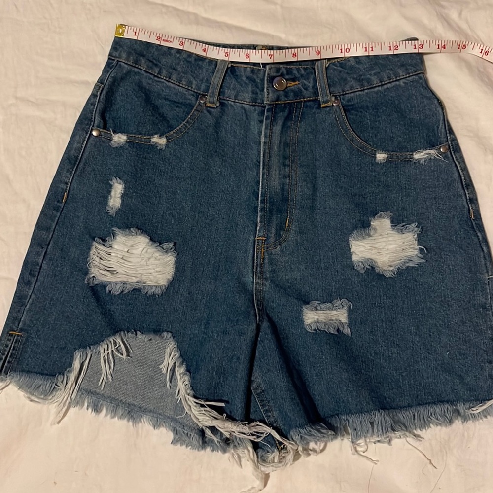 Boutique distressed denim shorts